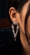 White Crystal Sunshine Earrings - Party & Wedding Wear - view 2