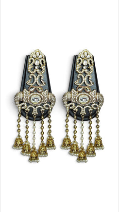 White Ganesha Elephant Dangling Earrings product photo, Cunei India