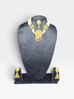 White Gold and Brown Three Piece Multi Strand Pearl Choker Necklace Set - view 4