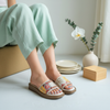 White Embroidered Patchwork Sandals for Women - Casual & Summer Wear - Image 2 - Cunei India