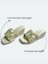 White Pearl Motif Wedges - cunei