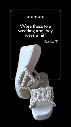 White Pearl Motif Wedges - cunei