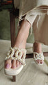 White Pearl Motif Wedges - Wedges