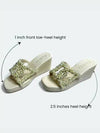 White Pearl Motif Wedges - cunei