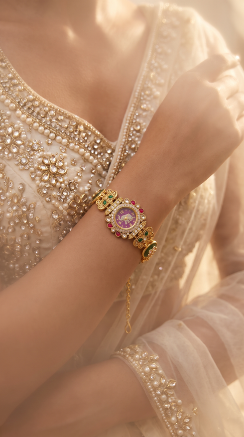 Wine Floral Elephant Bracelet Watch for women, Cunei India