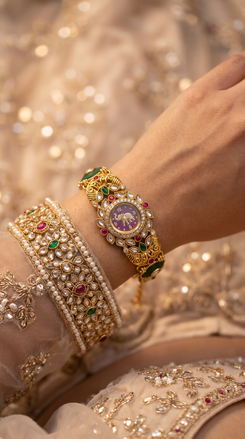Wine Oval Elephant Bracelet Watch product photo, Cunei India
