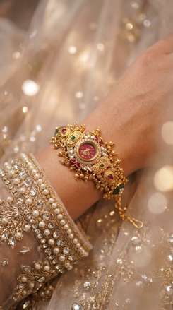 Wine Peacock Temple Bracelet Watch product photo, Cunei India