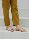Womens Gold Gladiator Flat Sandals - Daily & Office Wear - Image 1 - Cunei India