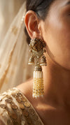 Yellow Royal Lion Jhumka Dangling Earrings product photo, Cunei India