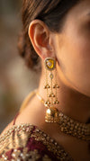 Yellow Stone Kashmiri Earrings for Women - view 3