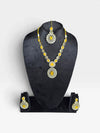 Yellow and White Three Piece Oval Stone Center Necklace Set - view 4