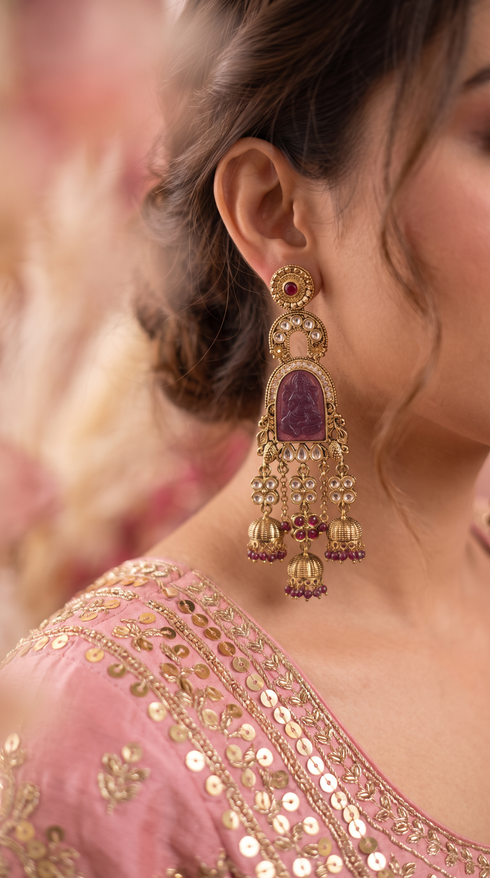 Lavender Laxmi Dangling Earrings for Women