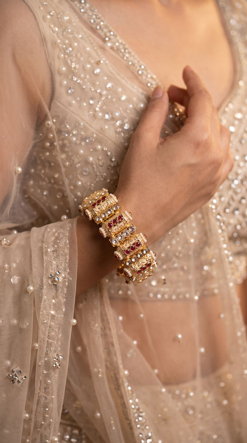 Heirloom Heritage Maroon Kada Bangles for Women