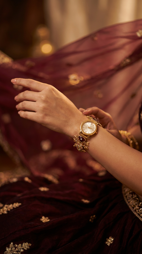 Heritage Luxury Red Motif Rajwadi Watch for Women