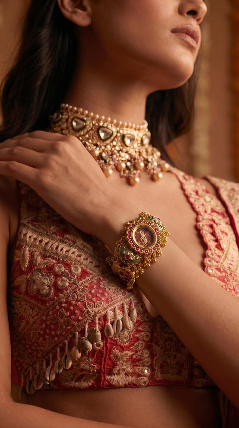 Heritage Red Dial Meenakari Ghungroo Watch for Women