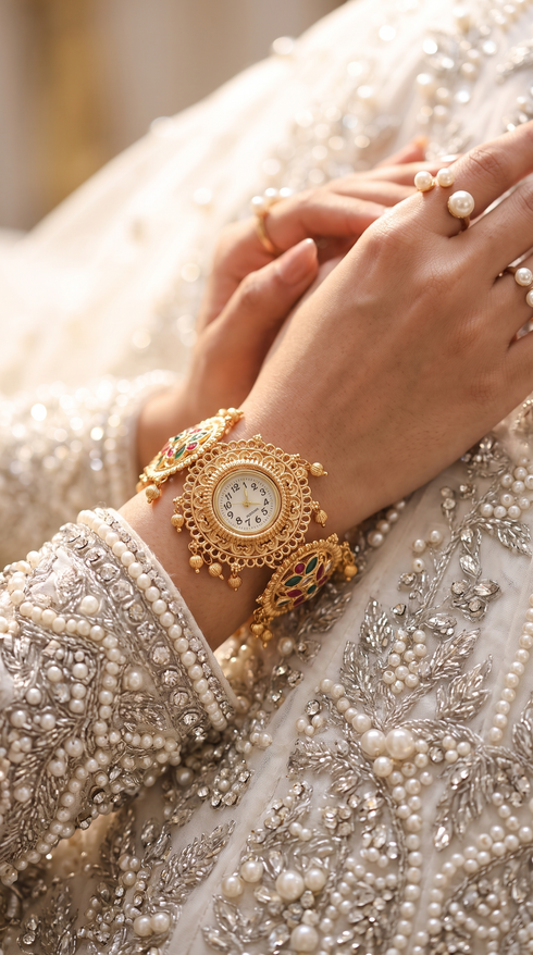 Heritage Triple Round Flower Rajwadi Watch for Women