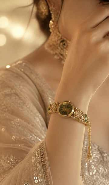 Rare Sleek Victorian Green Dial Heritage Watch for Women